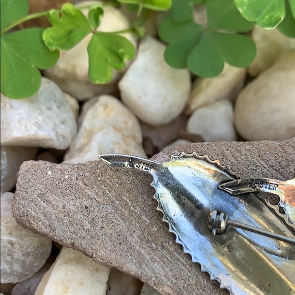 Vintage Sterling Silver Double Leaf Brooch - Picture 3 of 6